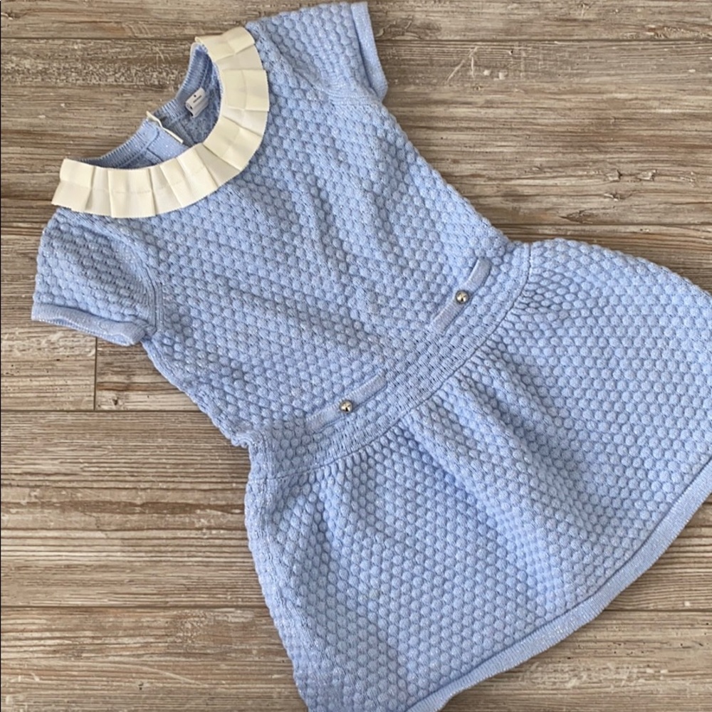 Powder blue/silver sparkle/white toddler dress sz3